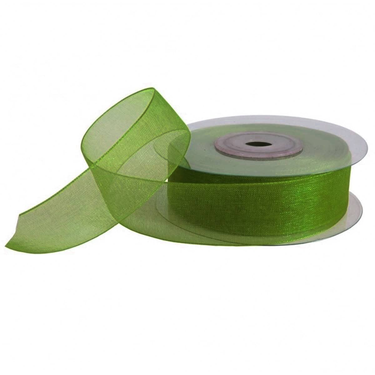 Cinta organza color verde musgo - 25 mm. de ancho