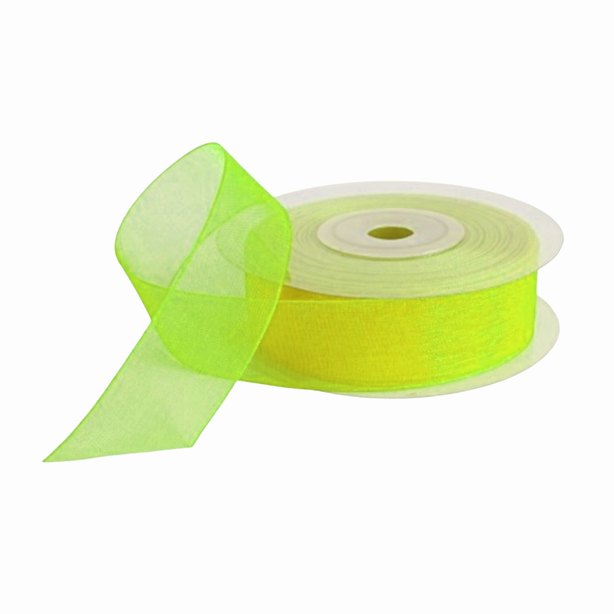 Cinta organza color amarillo limón - 25 mm. de ancho